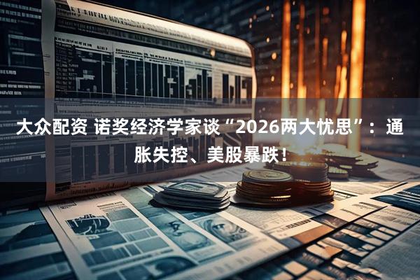 大众配资 诺奖经济学家谈“2026两大忧思”:通胀失控、美股暴跌!