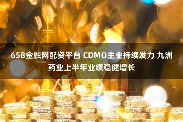 658金融网配资平台 CDMO主业持续发力 九洲药业上半年业绩稳健增长